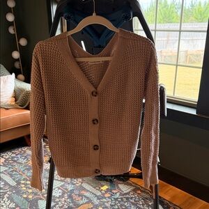 moon & madison Tan Button-Up Cardigan